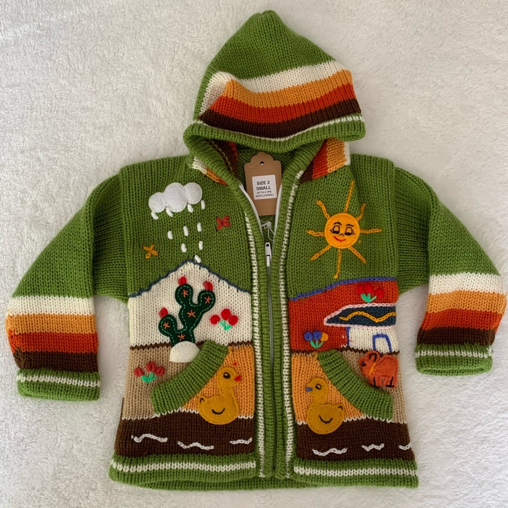Appliqué Hoodie Sweater, Size 2T